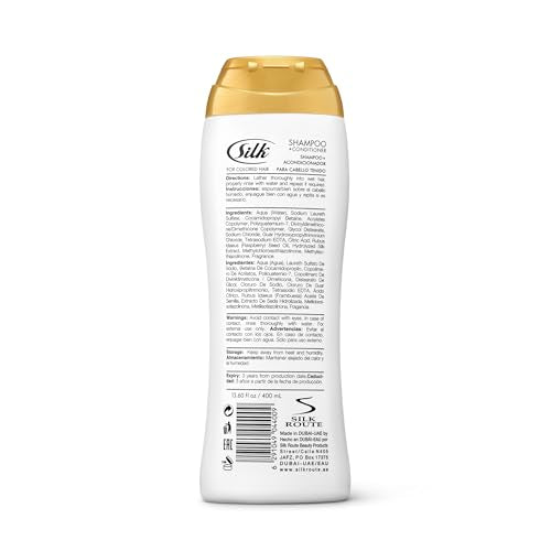 Silk 2-in-1 Shampoo & Conditioner for Colored Hair - Berry Scent - Pack of 6 (13.6 Fl Oz)