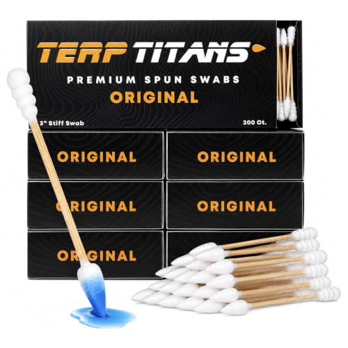 6 Pack Bamboo Cotton Swabs - Dual-Tip Spiral & Fine Point, Extra Strong, Lint-Free 1200ct