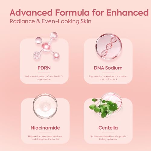 Salmon DNA Serum, 99% PDRN High-Purity Ampoule, Anti-Aging One Day Serum with Recombinant Collagen & Glutathione, Korean Skincare for Wrinkles, Deep Hydration, Firming, Glass Skin, 0.05 fl.oz x 30e