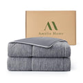 Amélie Home Queen Cooling Comforter - Heather Charcoal Grey, Instant Cooling, Reversible Bed Blanket for Hot Sleepers