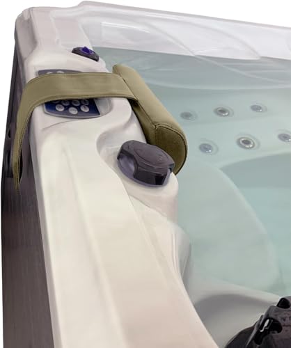 2 Pack Beige Spa Pillow - Adjustable Hot Tub Headrest with Weighted Support