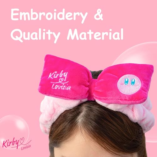 Lovisia Kirby Kawaii Face Wash Headband - Pink, Orange, Purple, Official Licensed Makeup & Skincare Headband for Girls & Women