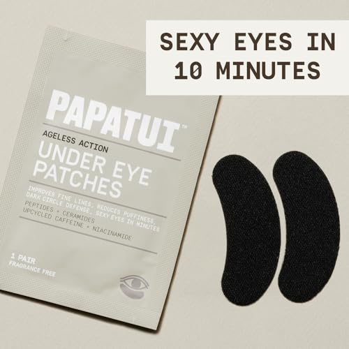 Papatui by Dwayne Johnson Fast-Acting Under Eye Patches for Men | Ageless Action to Reduce Puffiness, Dark Circles and Fine Lines | Made with Niacinamide, Hyaluronic Acid, Caffeine | 6ct (Pack of 2)