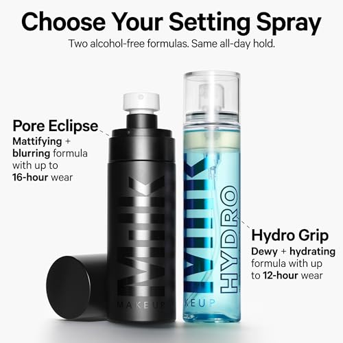 Milk Makeup Hydro Grip Set + Refresh Spray with Hyaluronic Acid ? Sets Makeup + Hydrates Skin for Up to 12 Hours ? Long-Lasting, Alcohol-Free Facial Mist for Dewy, Radiant Skin