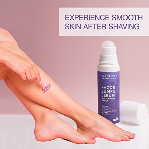 Seroflora Razor Bumps Treatment for Women - Ingrown Hair Treatment - Razor Bump for Bikini Area - After Shave & Waxing - Roll-On-Face, Legs, Body (3.5floz)