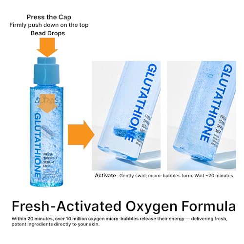 Auras Collagen Firming Mist K-Beauty | Fresh Activated Oxygen Formula Hydrating Spray Serum with Collagen Peptides, Korean Skincare Serum & Setting Mist for Dry, Aging Skin, 3.4 fl oz