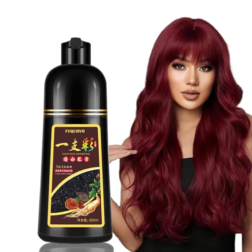 Fvquhvo Burgundy Red Hair Dye Shampoo & Conditioner - Dark Red Wine Variant