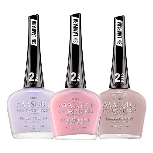 Nail Polish Set - Peach Pink Gel - No UV/LED Lamp Needed, 12-Day Wear, 3 Colors, Vegan, Fast-Drying