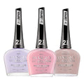 Nail Polish Set - Peach Pink Gel - No UV/LED Lamp Needed, 12-Day Wear, 3 Colors, Vegan, Fast-Drying