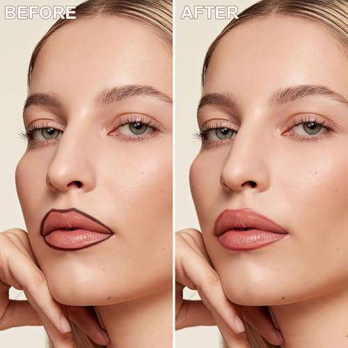 Lip Stain - Peel Off Lip Stain, Lip Liner Long-Lasting Moisturizing, Waterproof Nourishing Lip Tint with Matte Finish for Natural Lip Color for All Skin Tones, Valentines Day Gifts for Her (Nude)