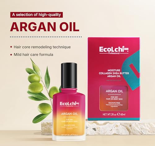 Ecolchipro Collagen & Shea Butter Hair Mask with Argan Oil - Deep Repair Leave-In Conditioner Set for All Hair Types