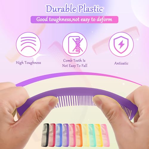 HOFASON 200 Pack Colorful Travel Hair Combs - Individually Wrapped for Women & Kids