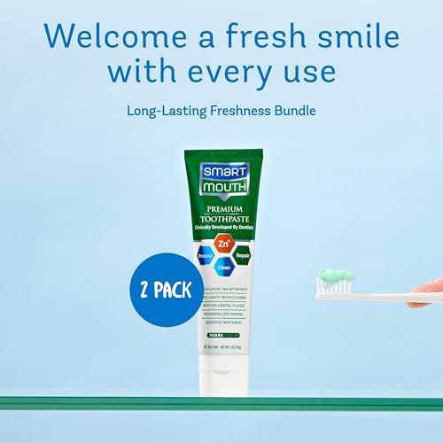 SmartMouth Anti-Cavity Zinc Toothpaste 6 oz Pack of 2 - Fluoride & Enamel Support