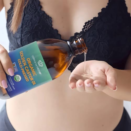 Queen of the Thrones Organic Golden Castor Oil 16.9 oz - Pure Skin & Hair Care