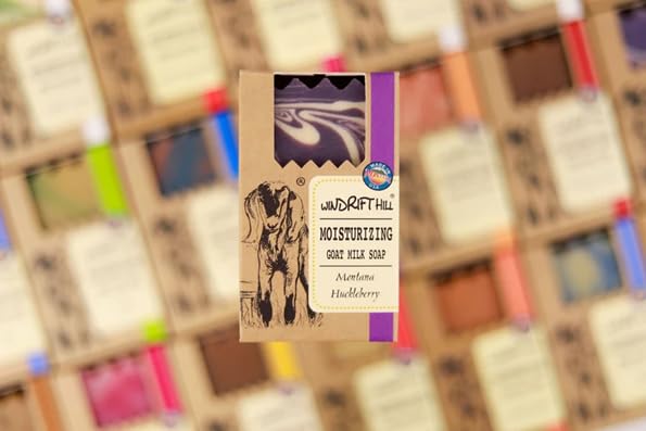 Windrift Hill Huckleberry Goat Milk Soap 3 Pack - Handcrafted Moisturizing Bar