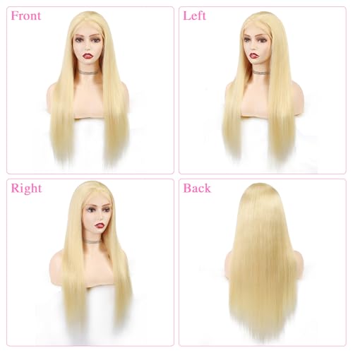 24 Inch Blonde Lace Front Wig Human Hair 13x6 HD Transparent Lace - Straight