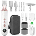 White Electric Toenail Grinder Set - 15X Professional Cordless Pedicure & Callus Remover