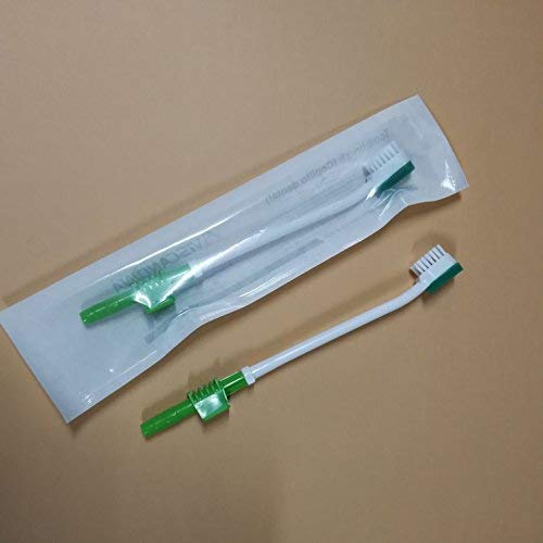 Green Disposable Suction Swab Toothbrush Heads Pack of 20 - Latex-Free Oral Care