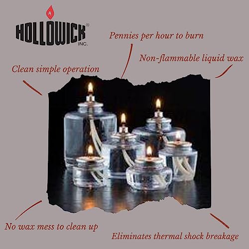 Hollowick Disposable Liquid Candle Fuel Cells, 50-Hour, for Commercial Tabletop Use