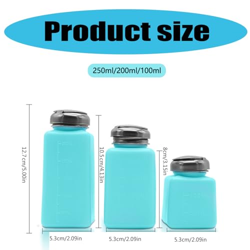 YUSHTPO Liquid Dispenser Pumping Bottle 100-250ml for Nails Polished Remover Stainless Steel Press Head Cosmetic