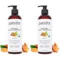 PURA D'OR 16 Oz ORGANIC Sweet Almond Oil-100% Pure&Natural USDA Certified Cold Pressed Carrier Oil For DIY Beauty-Non-Greasy,Unscented,Hexane Free Moisturizer-Massage-Oil For Hair&Skin,(Pack of 2)