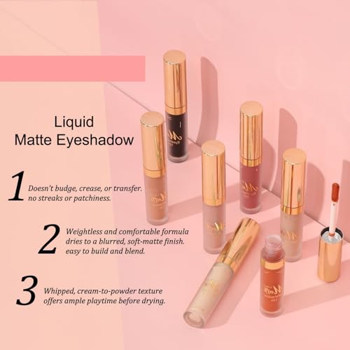 MAEPEOR Matte Liquid Eyeshadow 8 Colors Naked Smooth Creamy Eyeshadow Long Lasting and Waterproof Lightweight Cream Eye Shadow (P03 Oak)