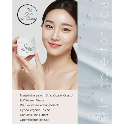 SugarDew Premium DIY Sugar Wax Kit with Aloe | Hair Removal for Legs, Arms, Face & Body | Made in Korea | 10.58oz All-in-One Set