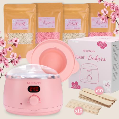 Women's Waxing Kit with Digital Wax Warmer & Natural Beads - Hair Removal Set