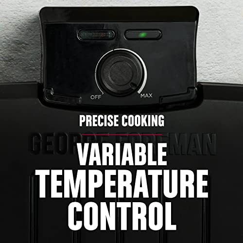 George Foreman Submersible 5-Serving Grill with Adjustable Temperature, Black/Grey