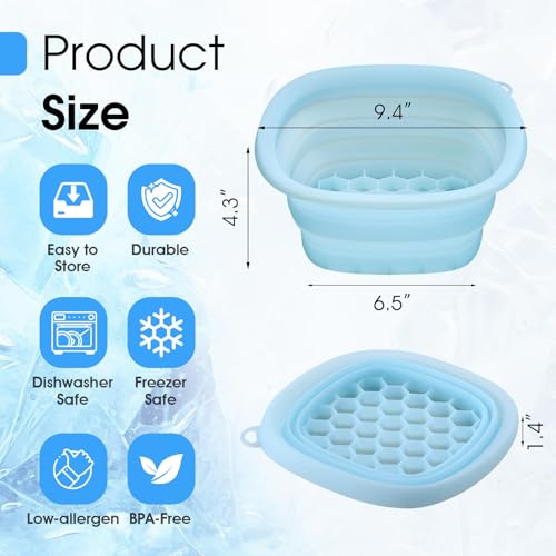 Face Ice Bath Bowl ? Collapsible Silicone Facial Ice Bowl with Built-in Ice Tray for Cold Plunge ? Portable Skincare Tool for Skin Tightening, Puffiness Relief, Travel & Home Use (black)