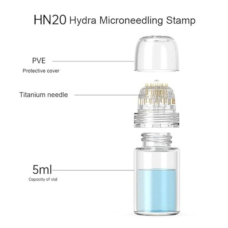 Hydra Microneedle Stamp ? Derma Roller Stamp With 5ml Refillable Applicator for Face Serum ? Skin Care Tools for Men and Women