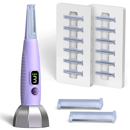 Purple Sonic Dermaplane Razor for Women Face, Peach Fuzz & Dead Skin Removal