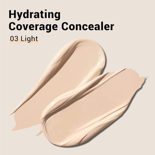 Liquid Concealer Makeup for Blemishes & Dark Circles - Medium to Full Coverage Concealer for Face, 03 Light, 0.22 Fl Oz
