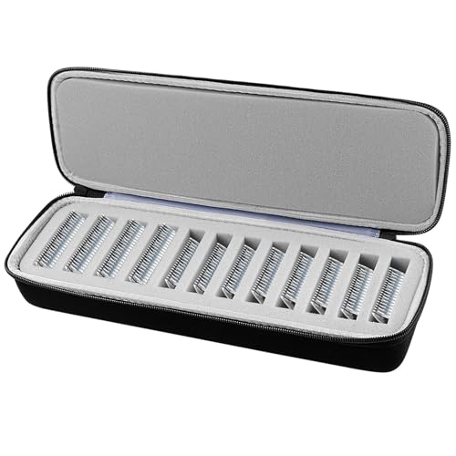 12-Slot Clipper Blade Case for Wahl, Andis & Oster A5 - Black & Grey