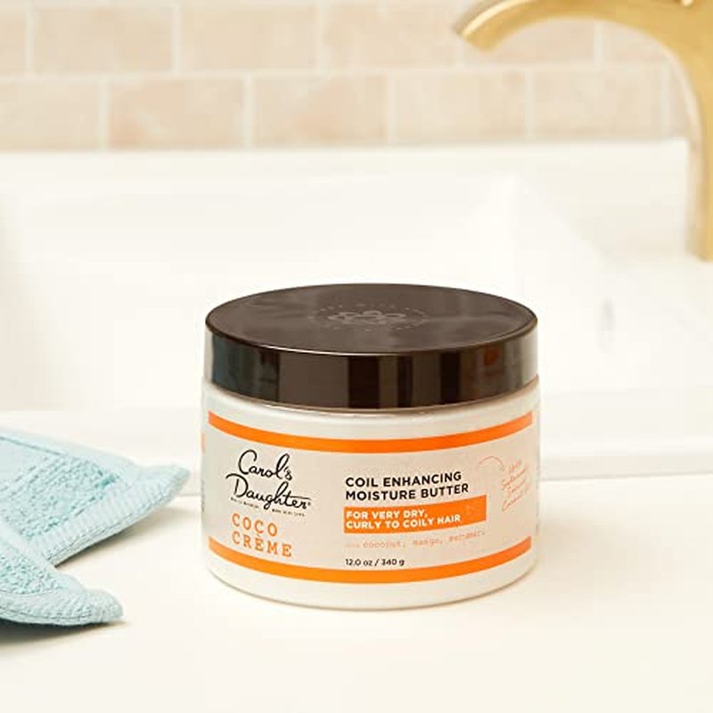 Carol's Daughter Coco Creme Coil Enhancing Moisture Butter, with Coconut Oil and Mango Butter, for Very Dry Curly Hair, Paraben and Silicone Free, 12 oz, (Pack of 2)
