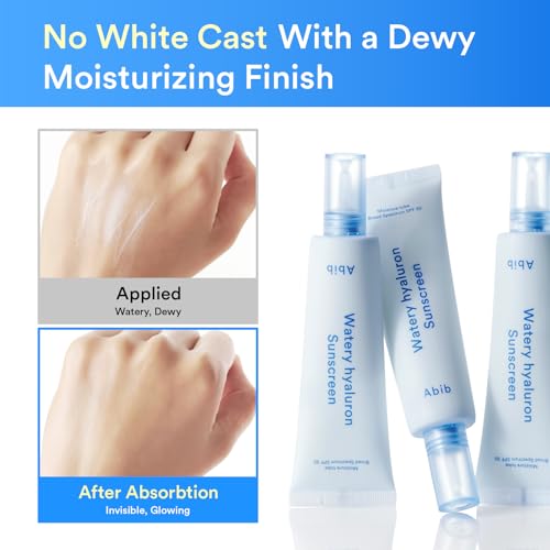 Abib Watery Hyaluronic Sunscreen SPF 30 - Glowing Variant, Hydrating & Lightweight Korean Sun Protection, No White Cast, 50ml