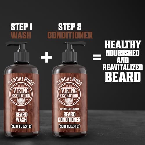 Viking Revolution Beard Conditioner 33.8 Fl Oz Sandalwood - Pack of 1 - Nourishing Hydrating Formula