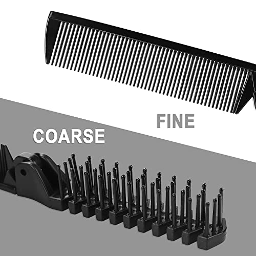 100 Pack Foldable Hair Combs Bulk with Double-Headed Teeth - Black, One Size