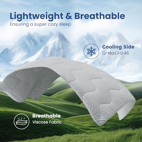King Size Cooling Comforter - Reversible Silky Soft, Eco-Friendly Sorona Fiber, Night Sweats & Hot Sleepers