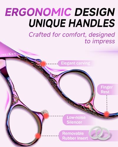 Professional Hair Cutting Scissors 5.5 Inch with Ergonomic Handle and Pink Titanium Coating