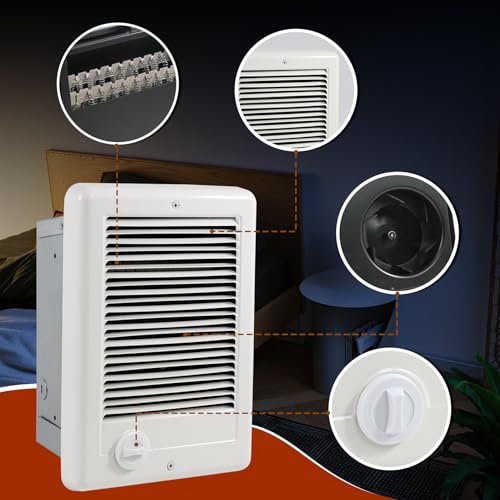 1500W Wall-Mounted Electric Heater with Thermostat for Indoor Use