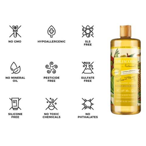 Pure Castile Soap - Plant-Based Face & Body Wash for Sensitive Skin, 32 Fl Oz