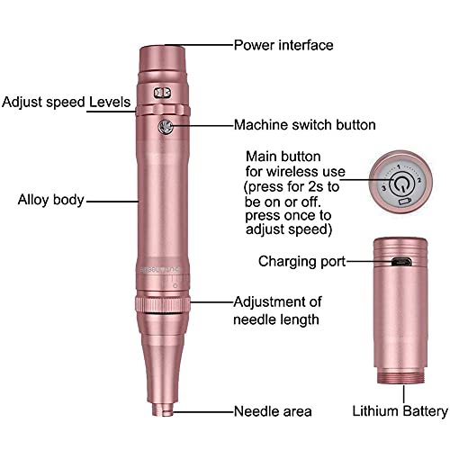 Rotary Tattoo Machine for Permanent Makeup Rose Gold with 10 Needles
