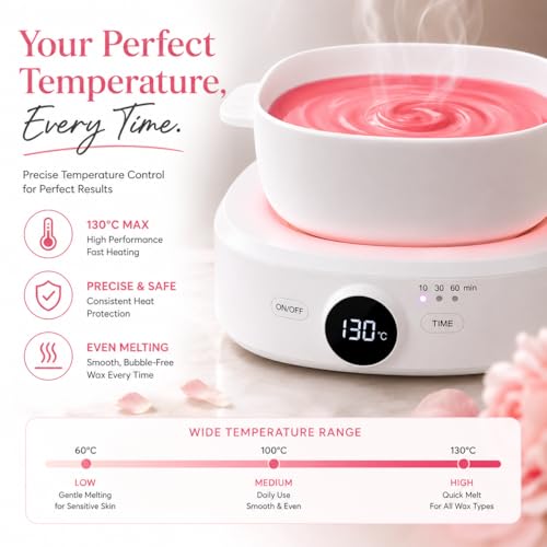 Wax Warmer for Hair Removal with Digital Display & Adjustable Temp - 400ml