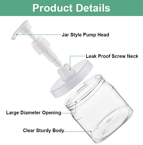 Decorniqu Pump Bottle Dispenser 4 Pack 550ml/18.6oz Lotion Dispenser Wide Mouth Plastic Refillable Lotion Pump Bottles Empty Bathroom Shower Containers for Hand Wash Shampoo Conditioner(Clear)