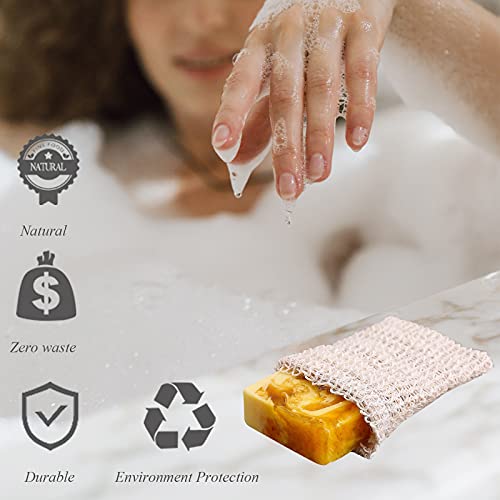 Bar Soap Pouch,10 Packs Sisal Soap Saver bags for Exfoliating, Shower,Scrubber