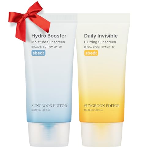 SUNGBOON EDITOR Sunscreen Duo : Hydro Booster Moisture & Daily Invisible Blurring, Non-Greasy, Weightless, Lightweight, Travel Essentials
