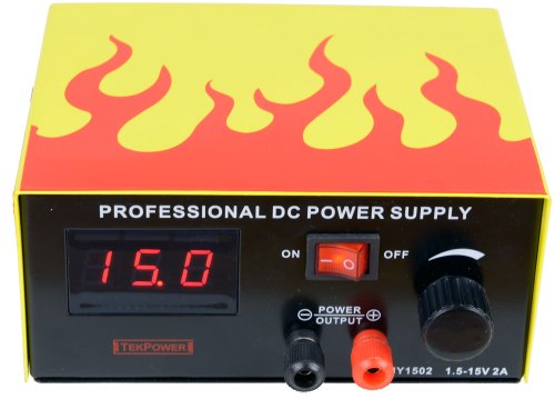 DC Power Supply 1.5-15V 2A for Tattoo Machines and Electronics