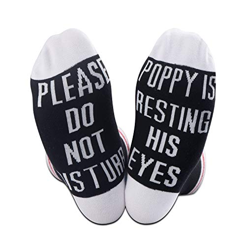 TSOTMO 2 Pairs Gift for Grandpa - Father's Day Novelty - Please Do Not Disturb Poppy Is Resting His Eyes