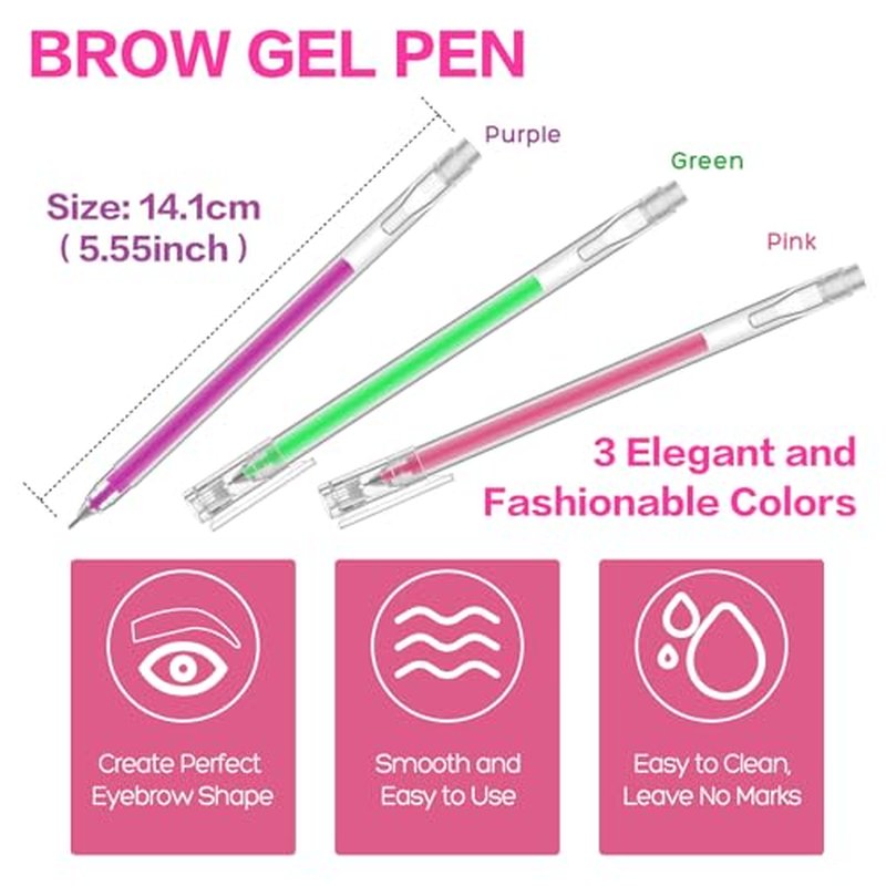 Brow Mapping Pen, Unique Colors Eyebrow Lip Positioning Tool, Gel Pen for Eyebrow Mapping, Brow Lamination Supplies